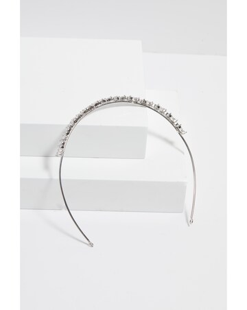 Jon Richard Silver Plated Crystal Floral Single Row Headband