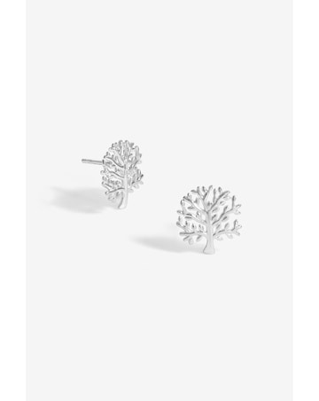 Simply Silver Sterling Silver 925 Polished Meaningful Tree Stud Earrings