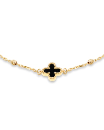 9ct Yellow Gold Onyx Petal Bracelet