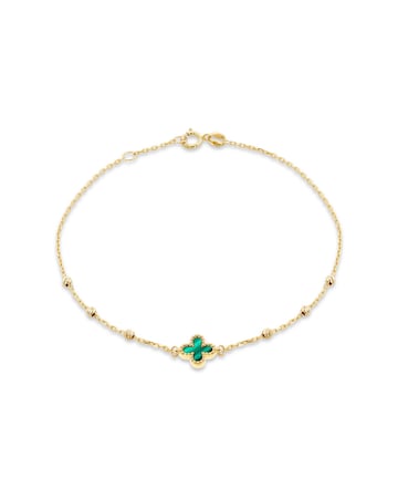 9ct Yellow Gold Malachite Bracelet