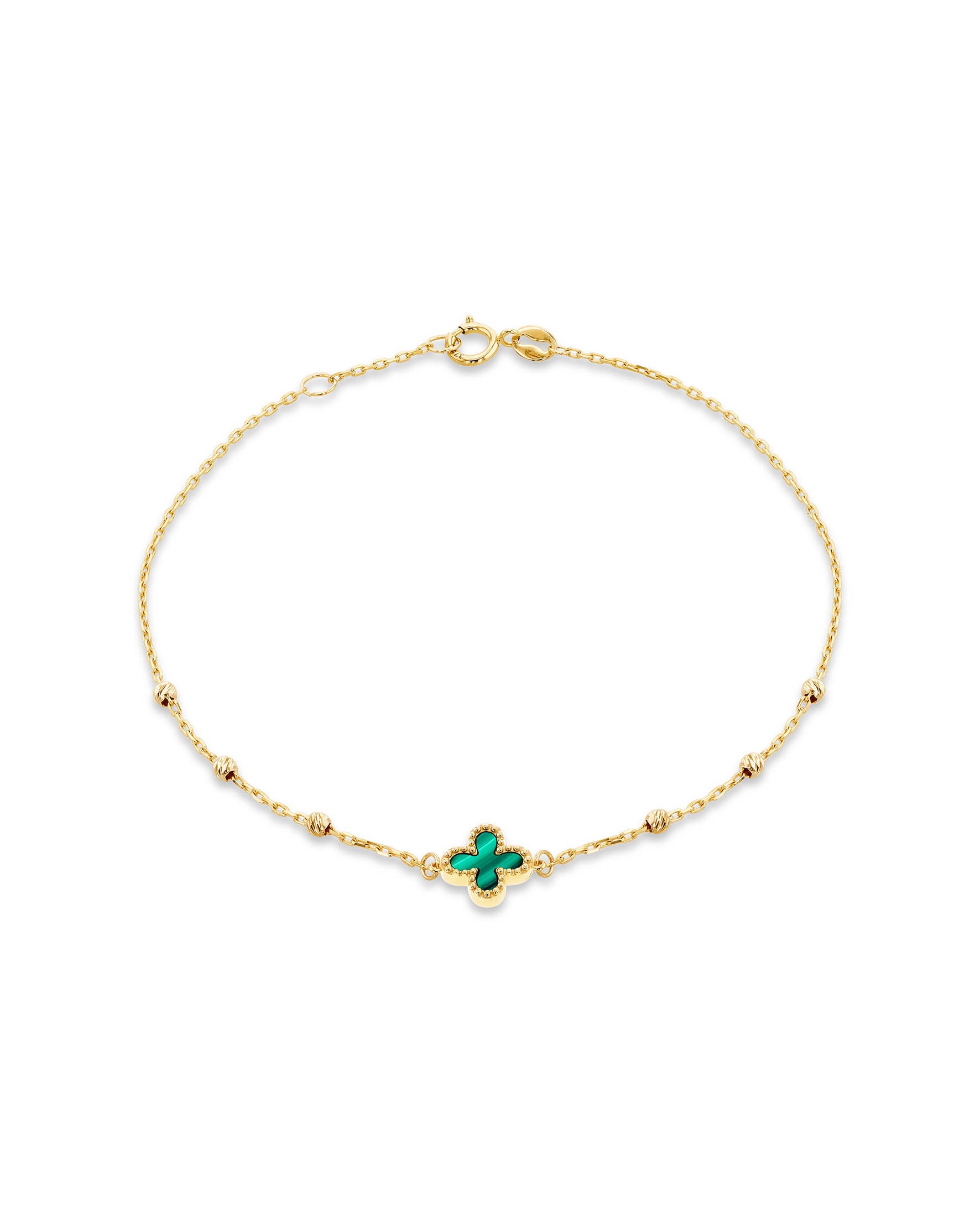 9ct Yellow Gold Malachite Bracelet