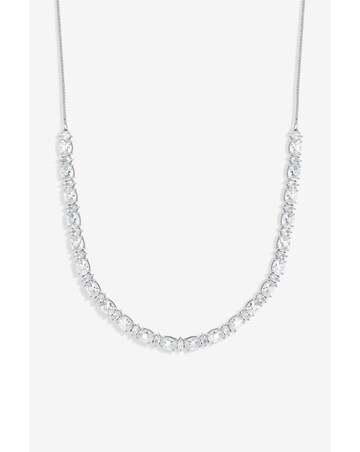 Jon Richard Rhodium Plated CZ Mixed Stone Allway Necklace - Gift Boxed