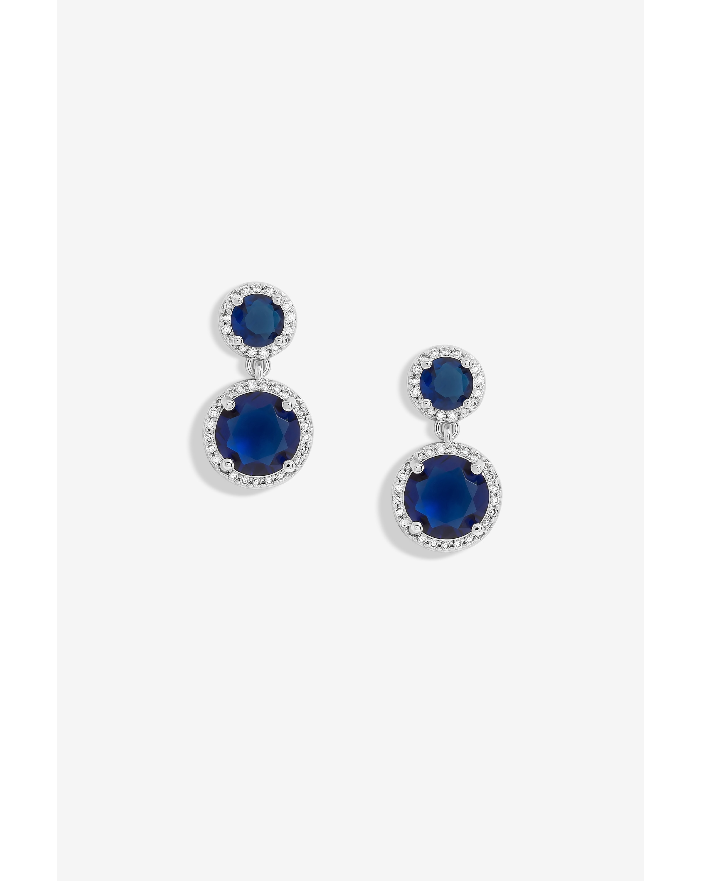 Jon Richard Sapphire Halo Earrings