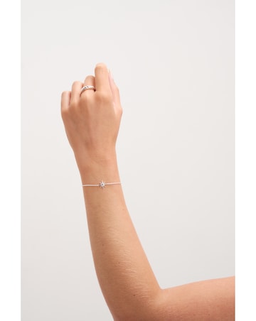 Simply Silver Sterling Silver 925 Cubic Zirconia Star Toggle Bracelet