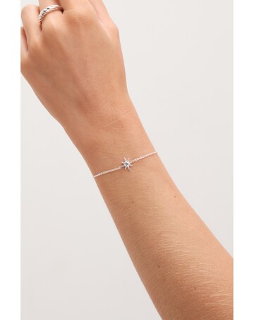 Simply Silver Sterling Silver 925 Cubic Zirconia Star Toggle Bracelet