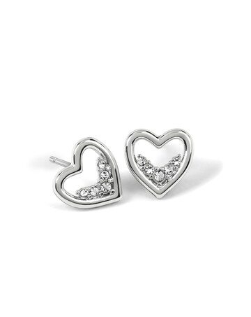 Radley Silver Plated Stone Set Open Heart Earrings