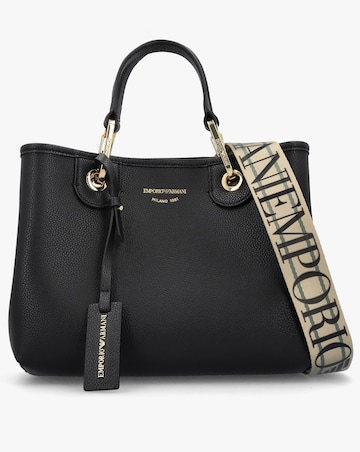 Emporio Armani Myea Black Shopper Bag With Pouch