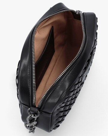 Emporio Armani Interwoven Black Leather Camera Bag