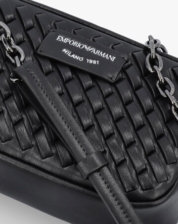 Emporio Armani Interwoven Black Leather Camera Bag