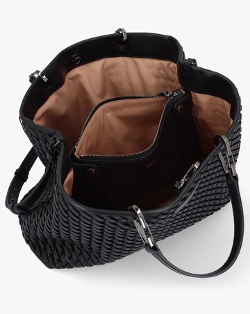 Emporio Armani Interwoven Black Shopper Bag With Pouch