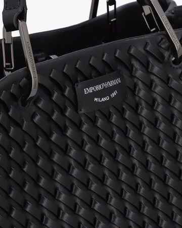 Emporio Armani Interwoven Black Shopper Bag With Pouch