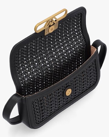 Emporio Armani Woven Mini Black Leather Cross-Body Bag
