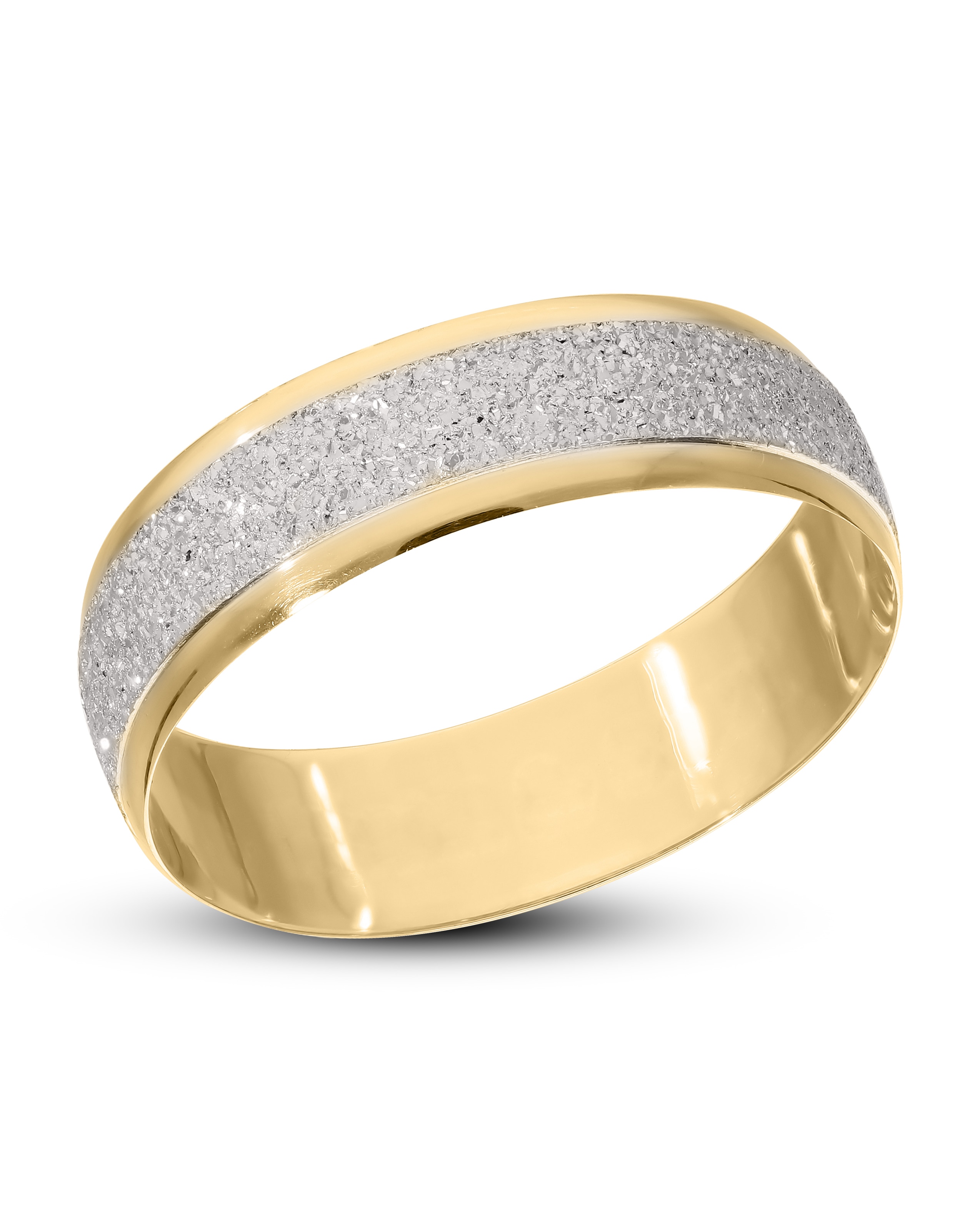 9CT Sparkle 2 tone 6mm Wedding Ring