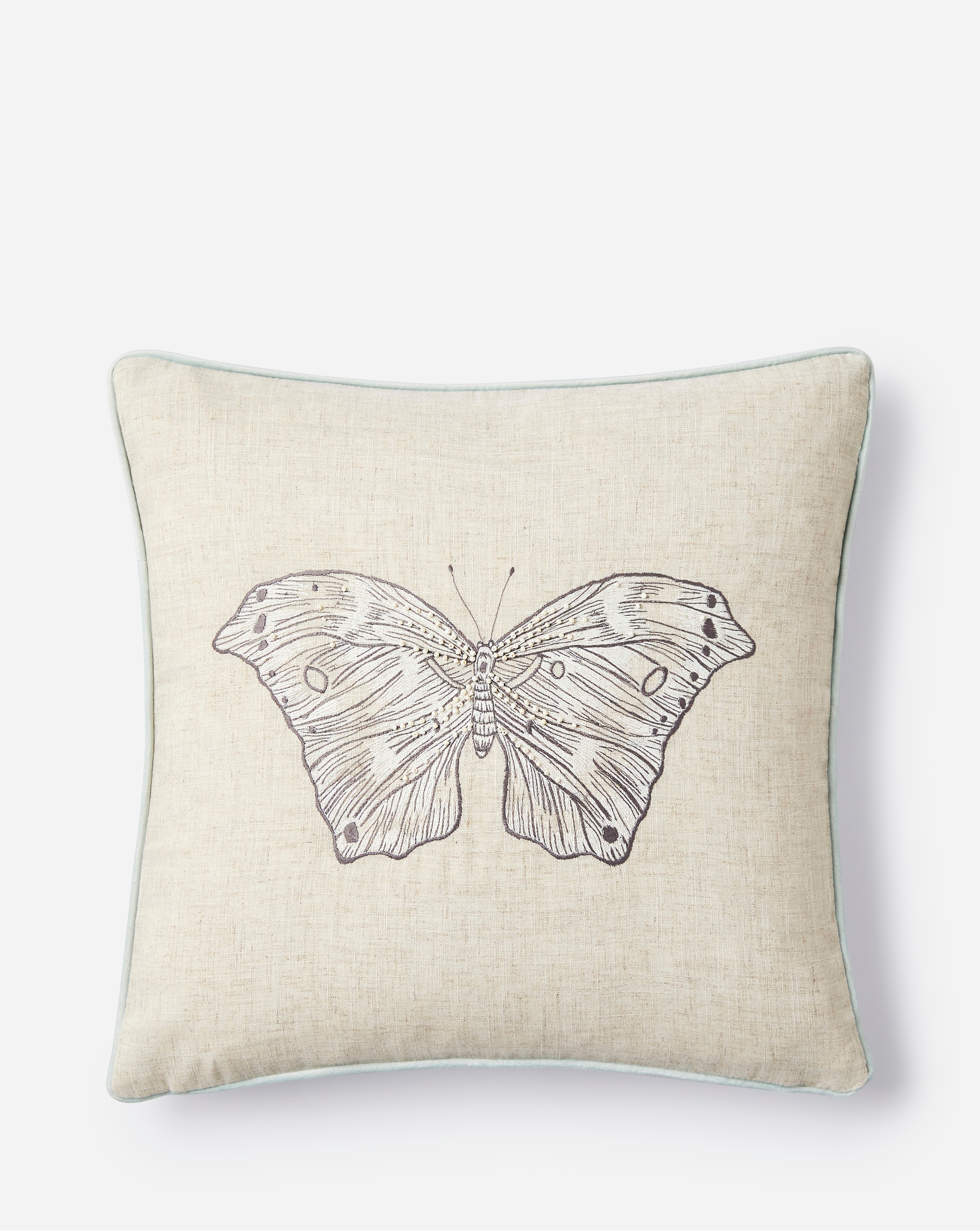Embroidered Butterfly Cushion
