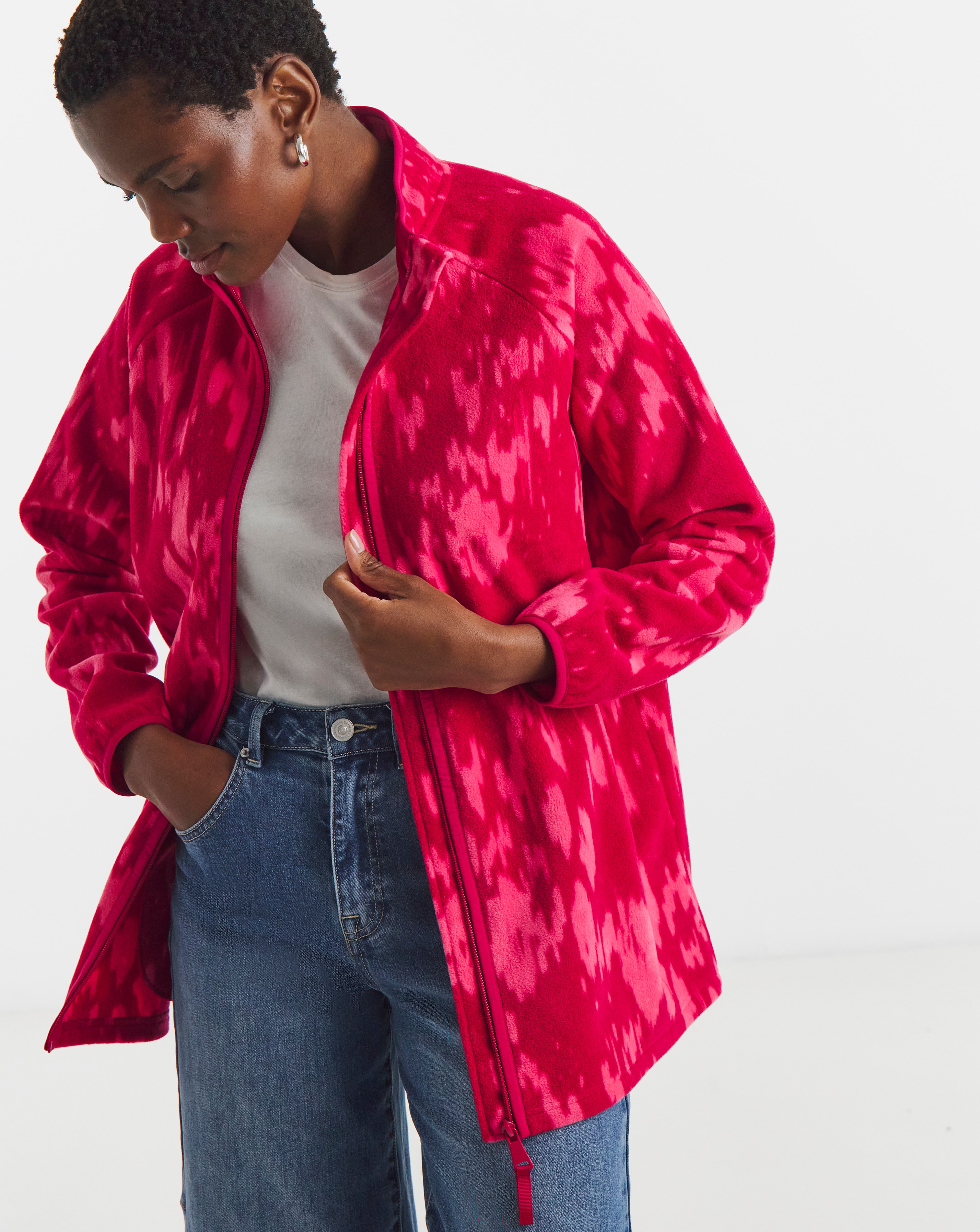 New In - Zip Through Longline Fleece