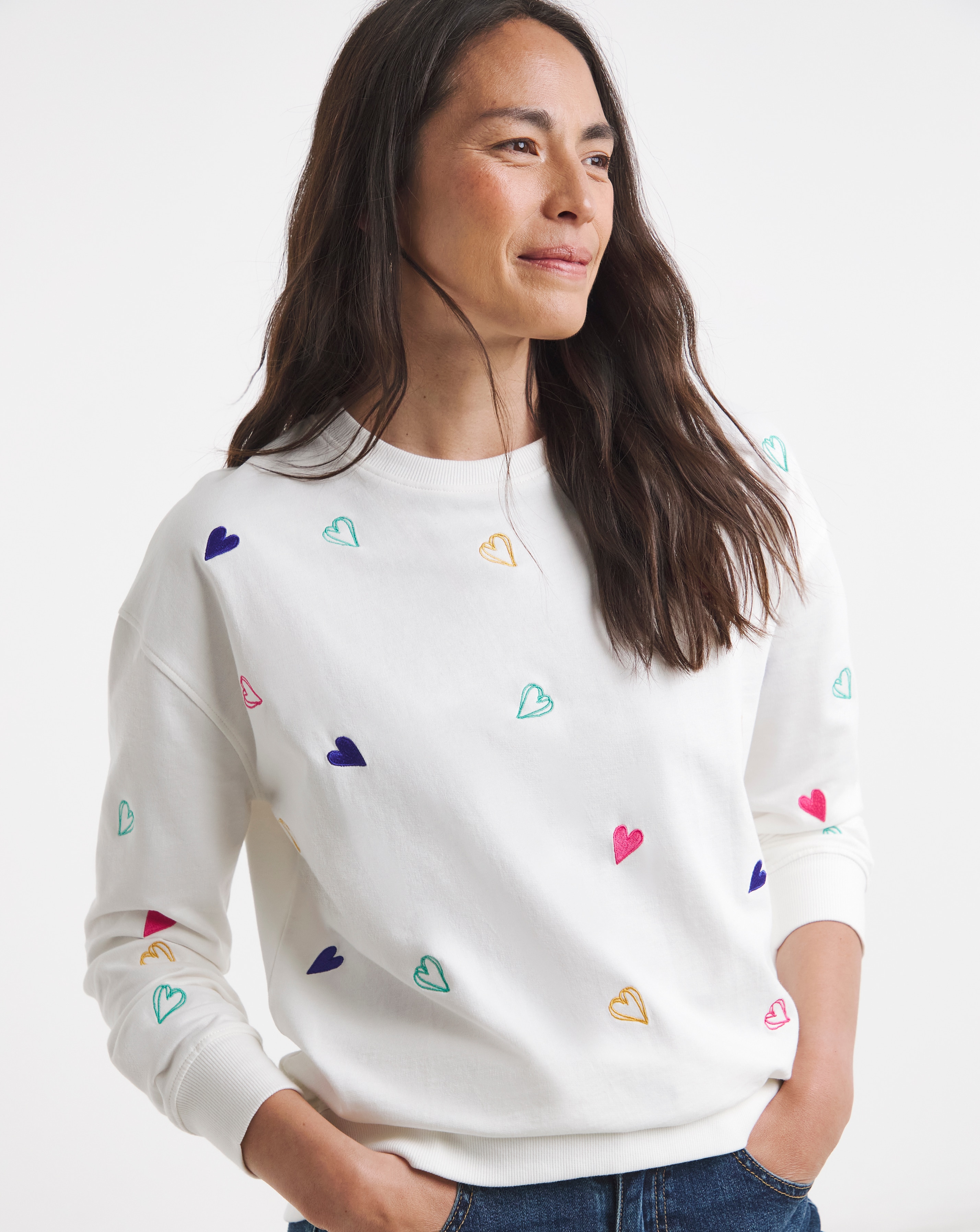 New In - Heart Embroidered Sweatshirt