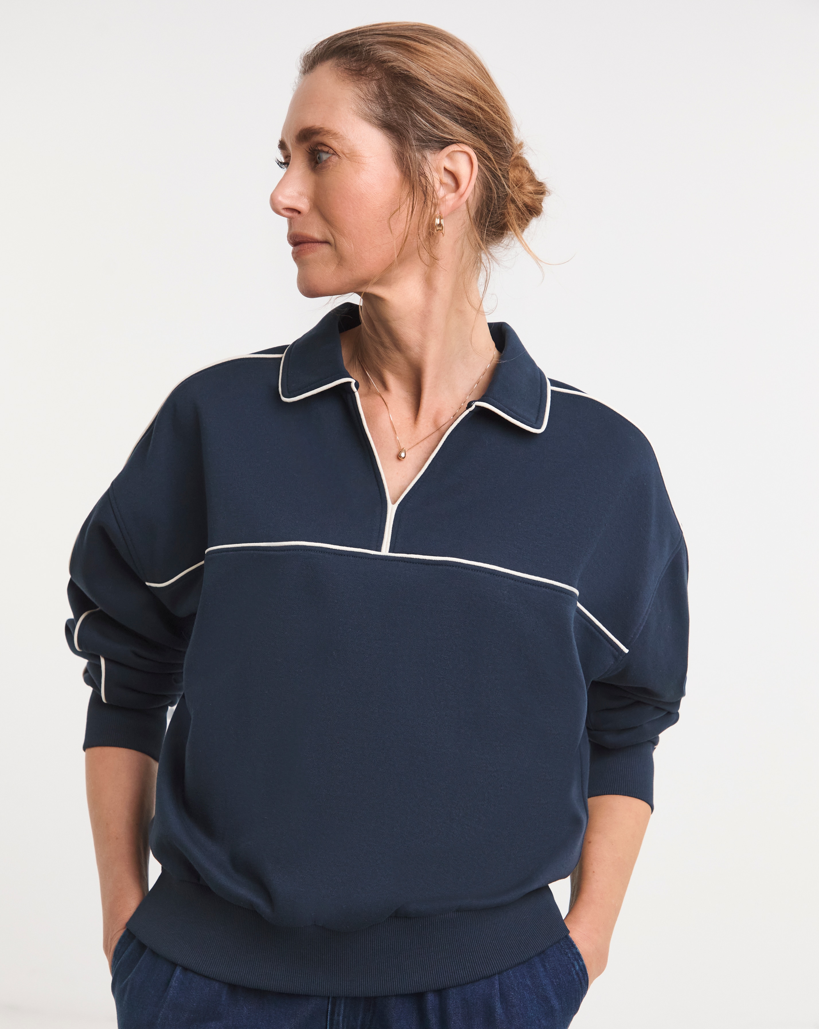 New In - Collared Varsity Sweatshirt