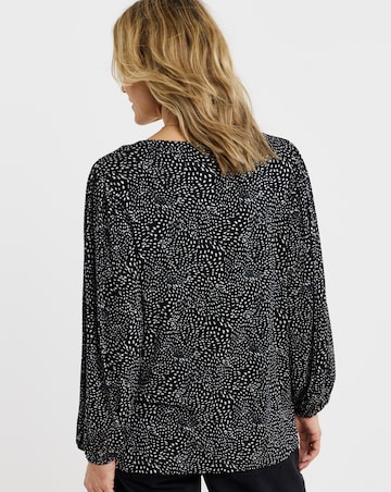 Button Front Long Sleeve Top