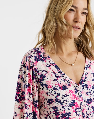 Button Front Long Sleeve Top