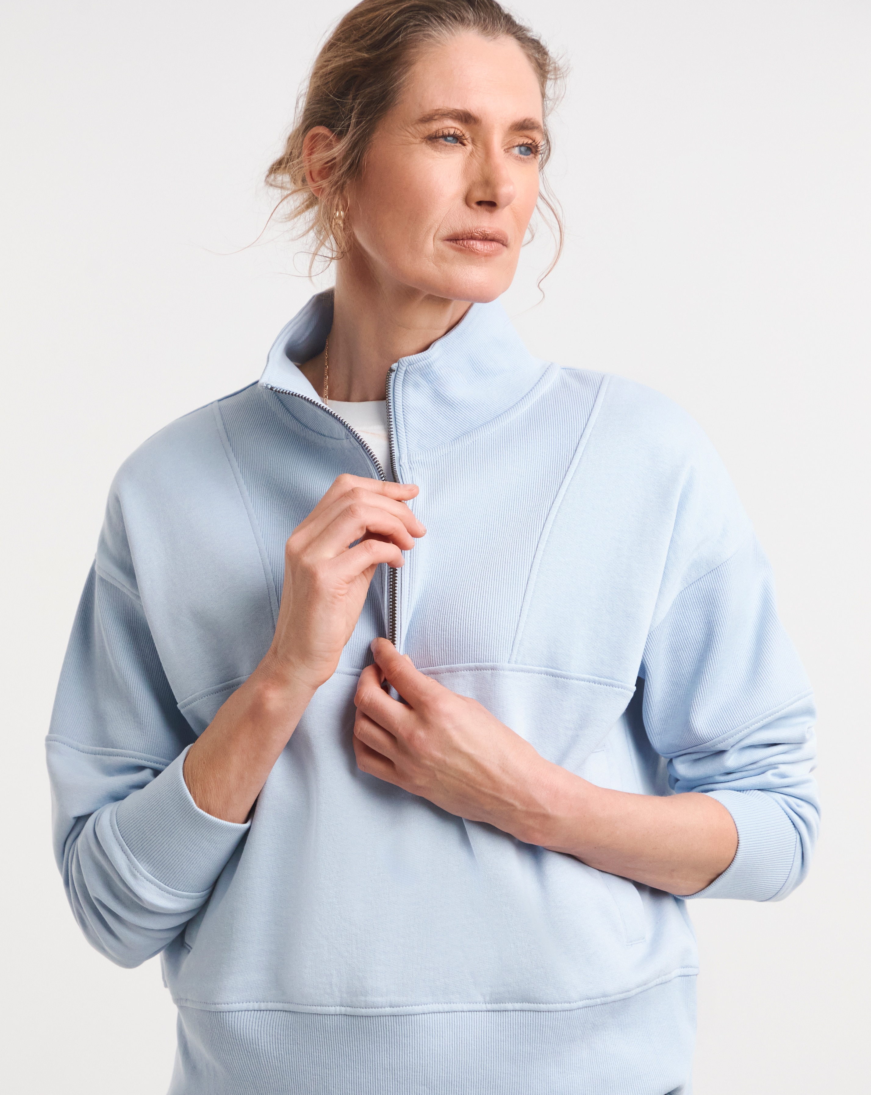New In - Half Zip Ribbed Sweatshirt