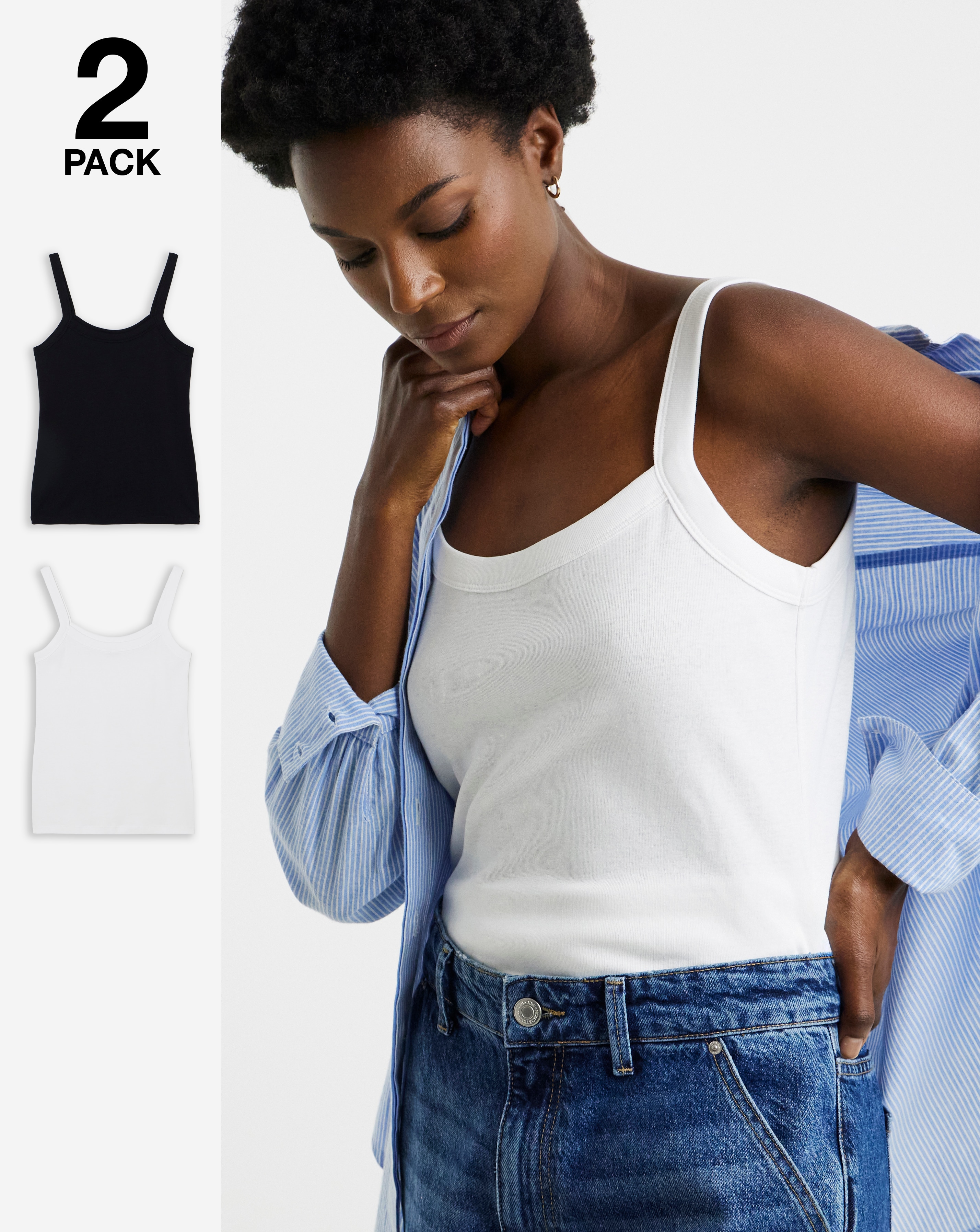 New In - 2 Pack Thick Strap Cami