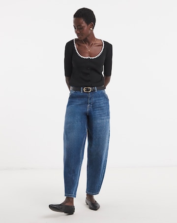 Contrast Stitch Neck Cardigan