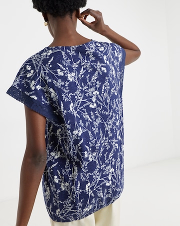 Bubble Hem Lace Trim Top