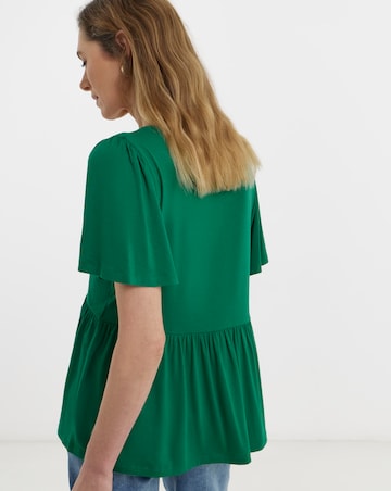 Button Front Angel Sleeve Top