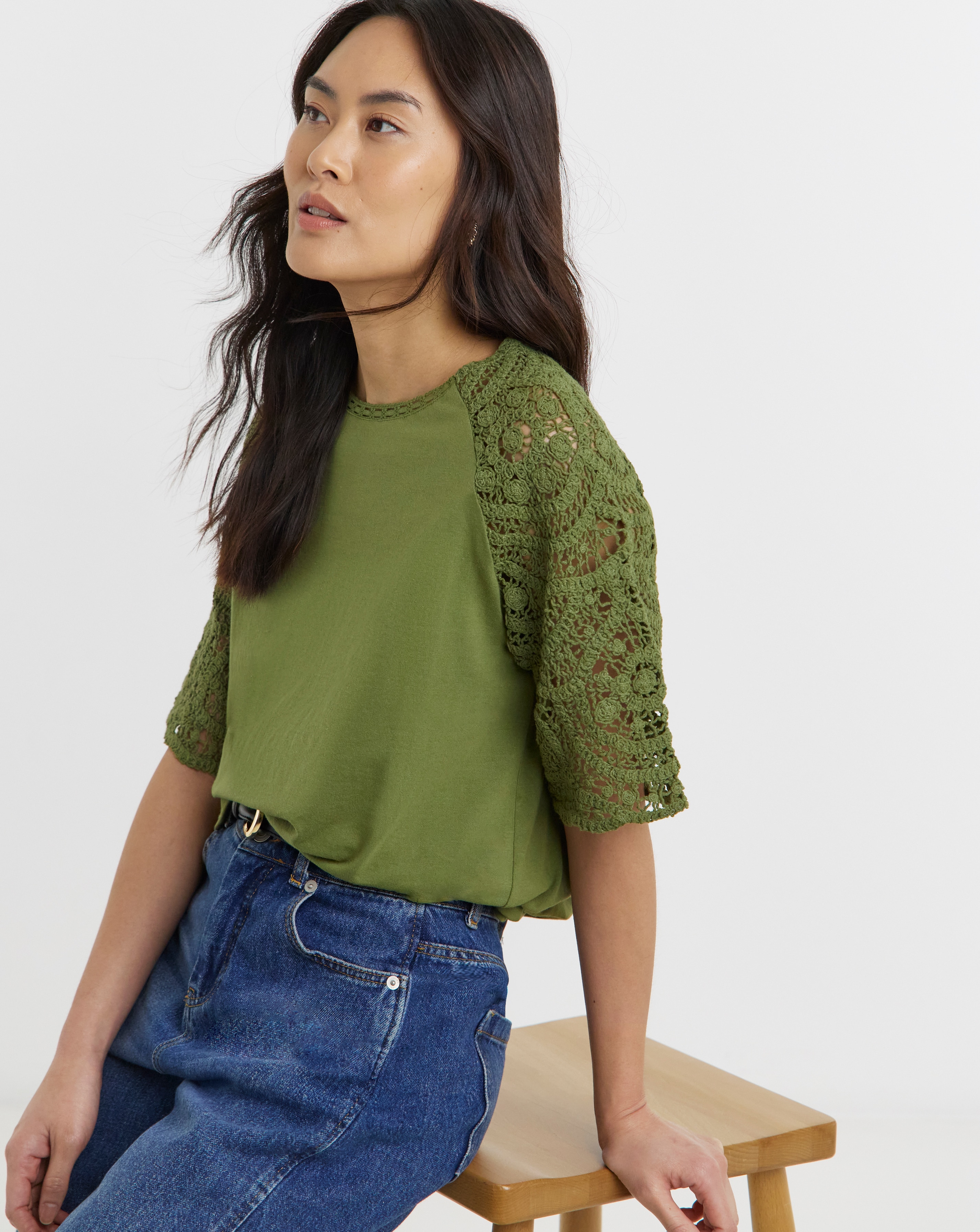 New In - Crochet Sleeve Top