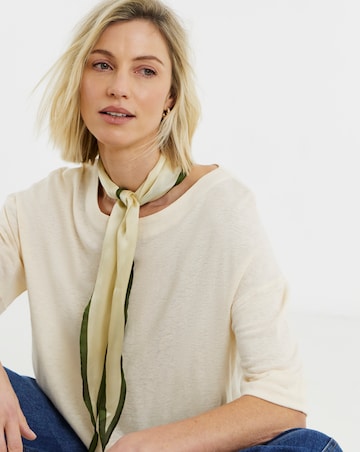 Boat Neck Boxy Linen Top