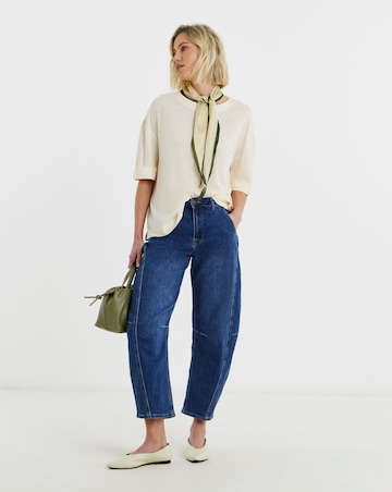 Boat Neck Boxy Linen Top