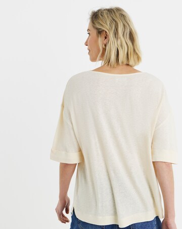 Boat Neck Boxy Linen Top