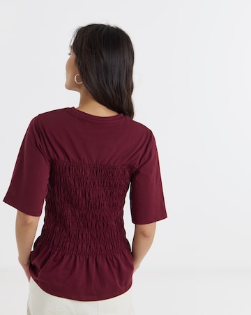 Shirred Short Sleeve Top