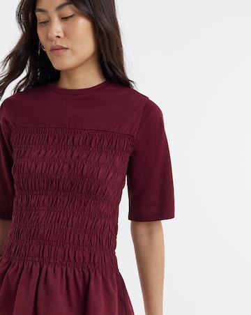 Shirred Short Sleeve Top