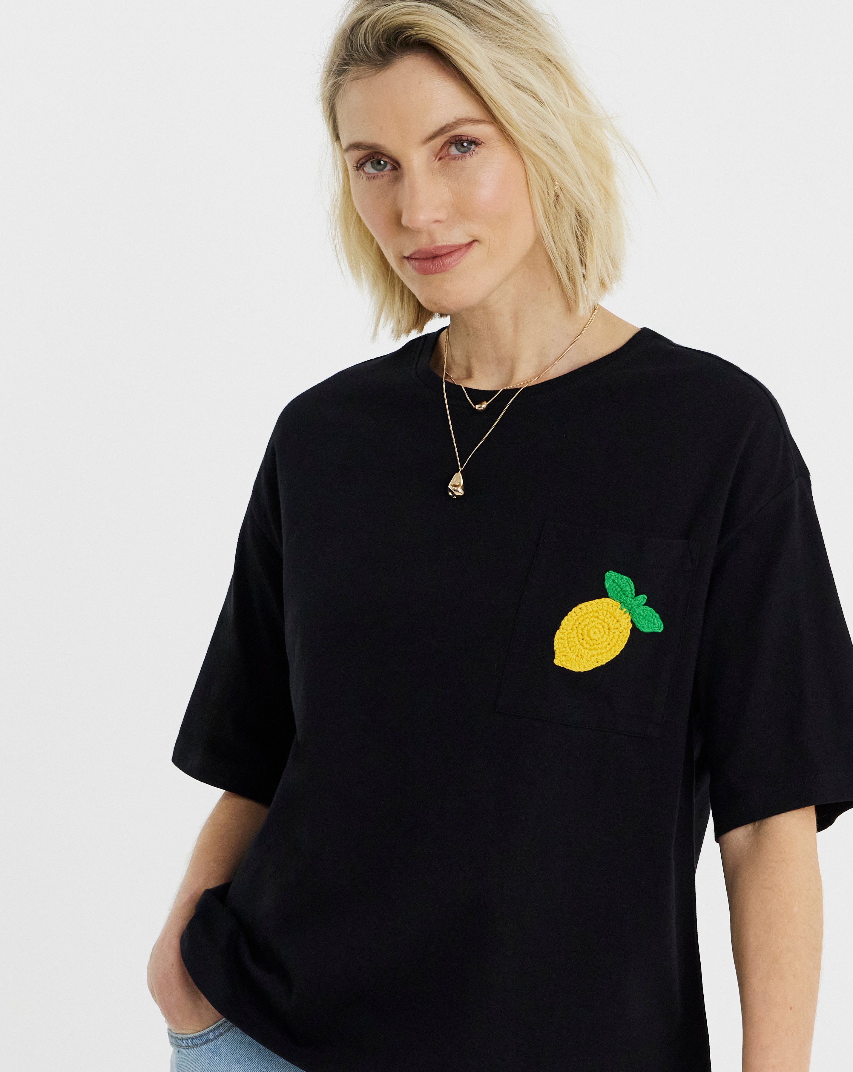 New In - Applique Lemon Boxy T-Shirt
