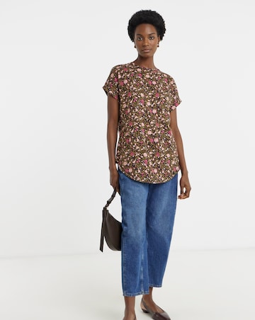 2 Pack Short Sleeve Curved Hem Longline top