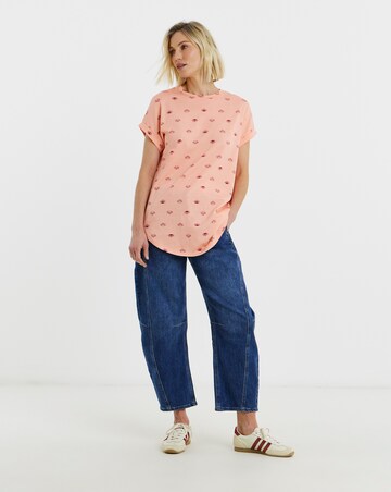 The Longline Short Sleeve Curved Hem Top