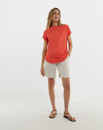 The Longline Short Sleeve Curved Hem Top