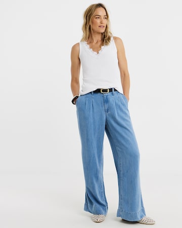 V-Neck Lace Trim Vest