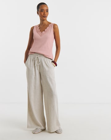 V-Neck Lace Trim Vest