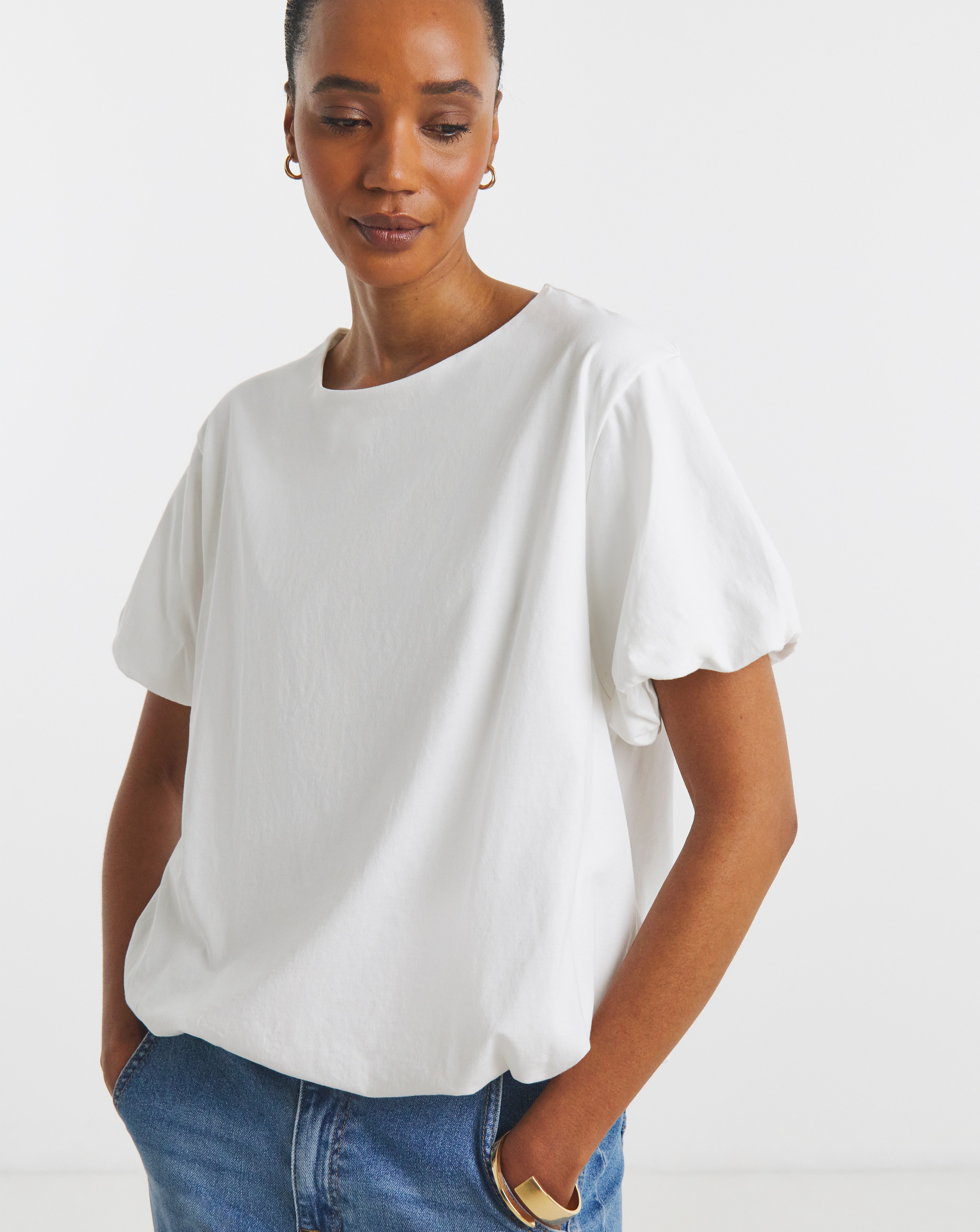 New In - Boxy Bubble Hem Top
