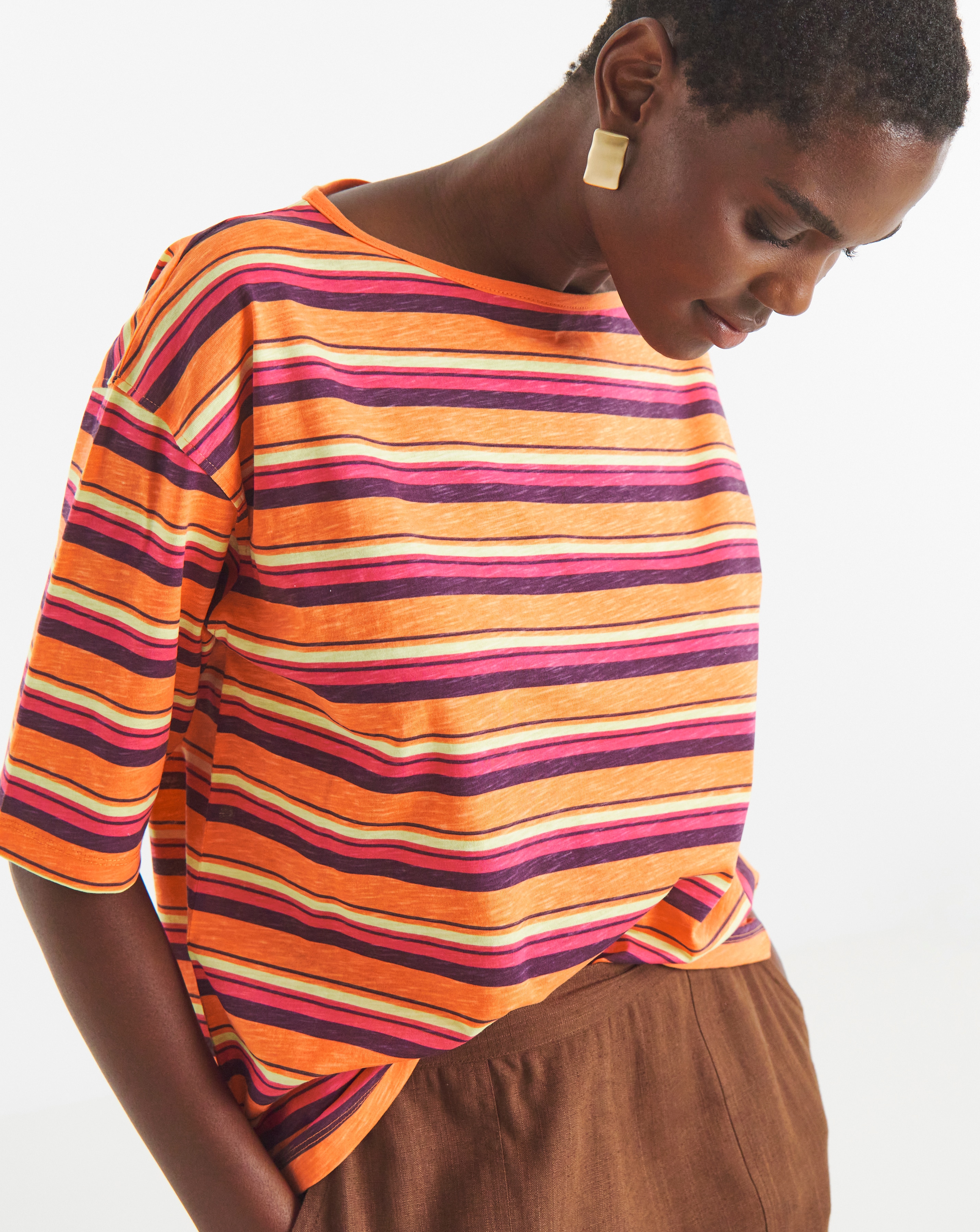 New In - STRIPE RAGLAN BOXY TEE