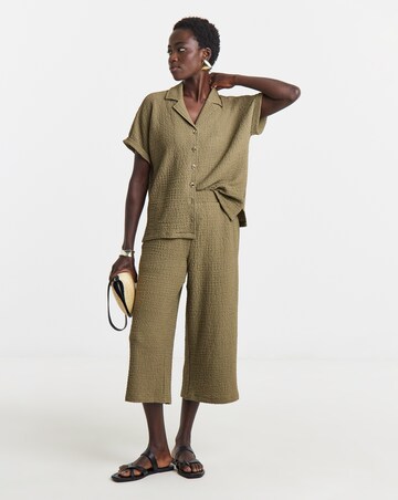 Textured Revere Collar Soft Shirt