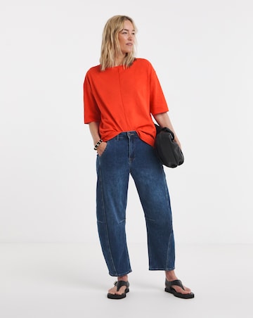 Seam Detail Boxy Crew Neck T-Shirt