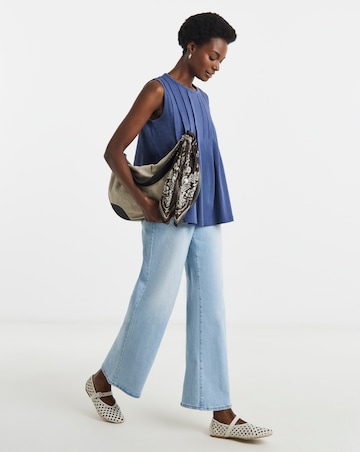 Pintuck Detail Sleeveless Top