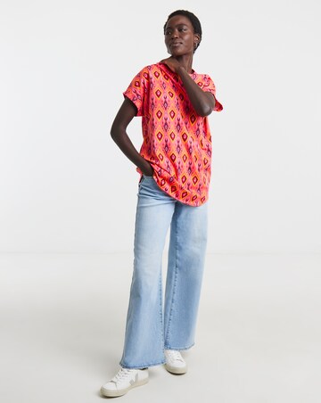 2 Pack Short Sleeve Curved Hem Longline Top