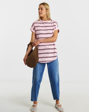 The Longline Short Sleeve Curved Hem Top