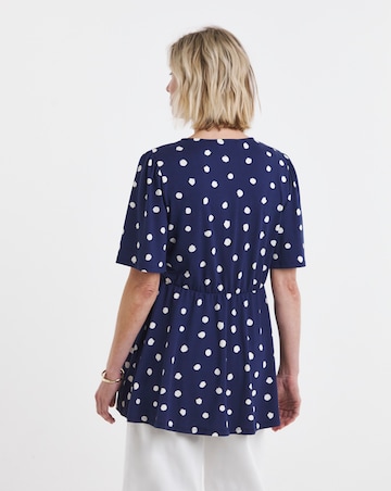 Angel Sleeve Button Front Longline Top