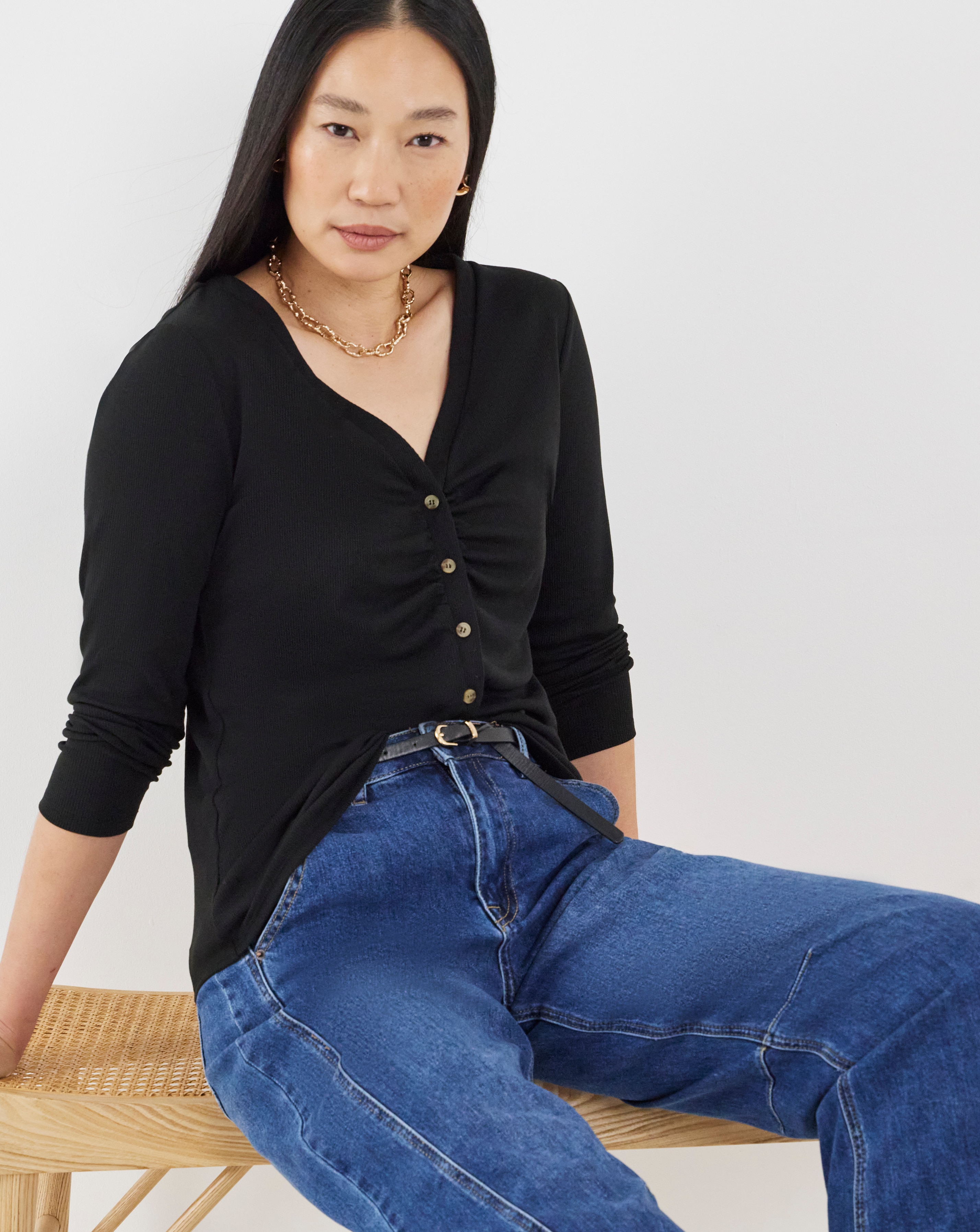 New In - Long Sleeve Ribbed Cardi