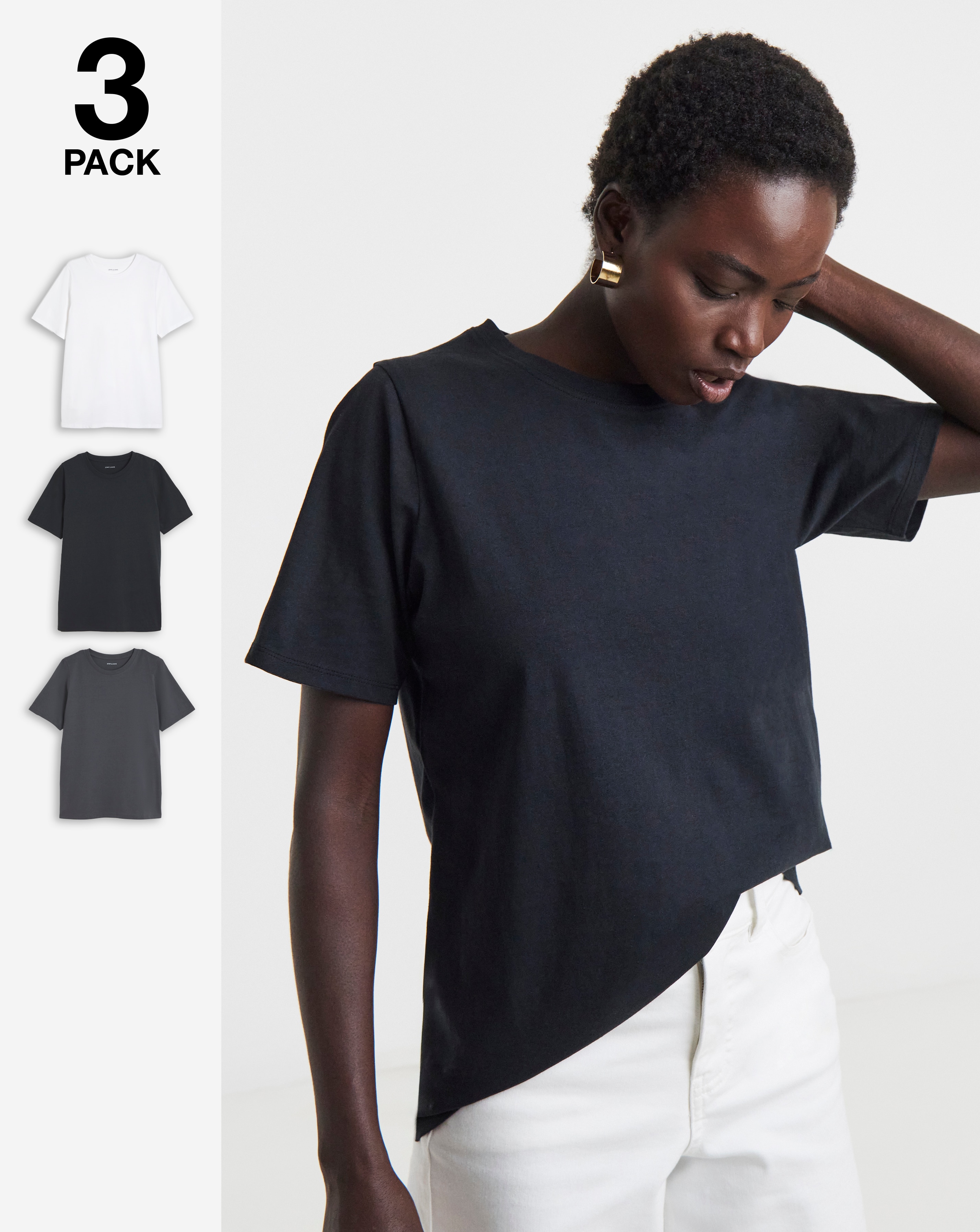 New In - 3 Pack Crew Neck Short Sleeve T-Shirts